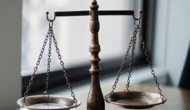 judgement scale and gavel in judge office