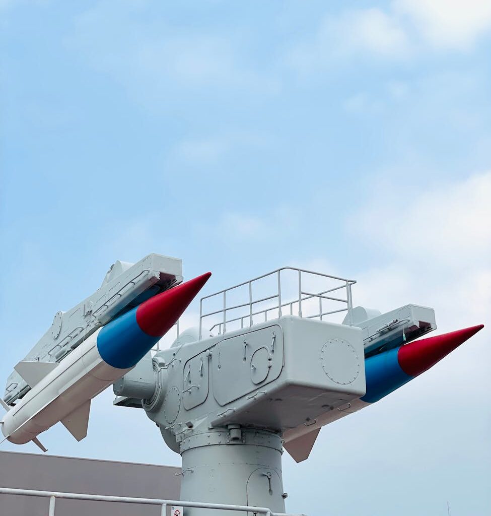 white and red missles