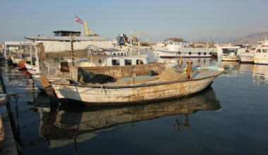 rustic fishing boats in mina port lebanon