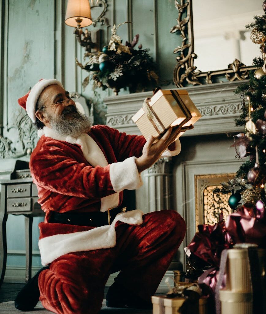 man holding gift box