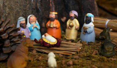 nativity scene with small figurines