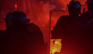 silhouette of policemen