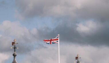 flag of the uk by the tower of london