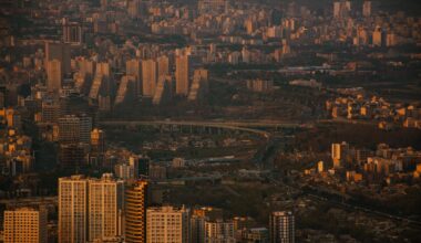 aerial view of tehran s urban landscape at dusk